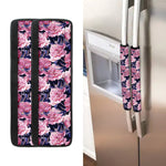 Vintage Pink Peony Floral Print Refrigerator Handle Covers
