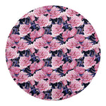 Vintage Pink Peony Floral Print Round Blanket