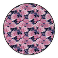 Vintage Pink Peony Floral Print Round Floor Mat