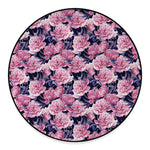 Vintage Pink Peony Floral Print Round Floor Mat