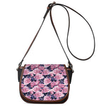 Vintage Pink Peony Floral Print Saddle Bag