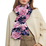 Vintage Pink Peony Floral Print Scarf