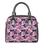 Vintage Pink Peony Floral Print Shoulder Handbag