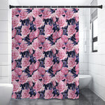 Vintage Pink Peony Floral Print Shower Curtain
