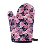 Vintage Pink Peony Floral Print Single Oven Mitt