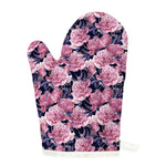 Vintage Pink Peony Floral Print Single Oven Mitt