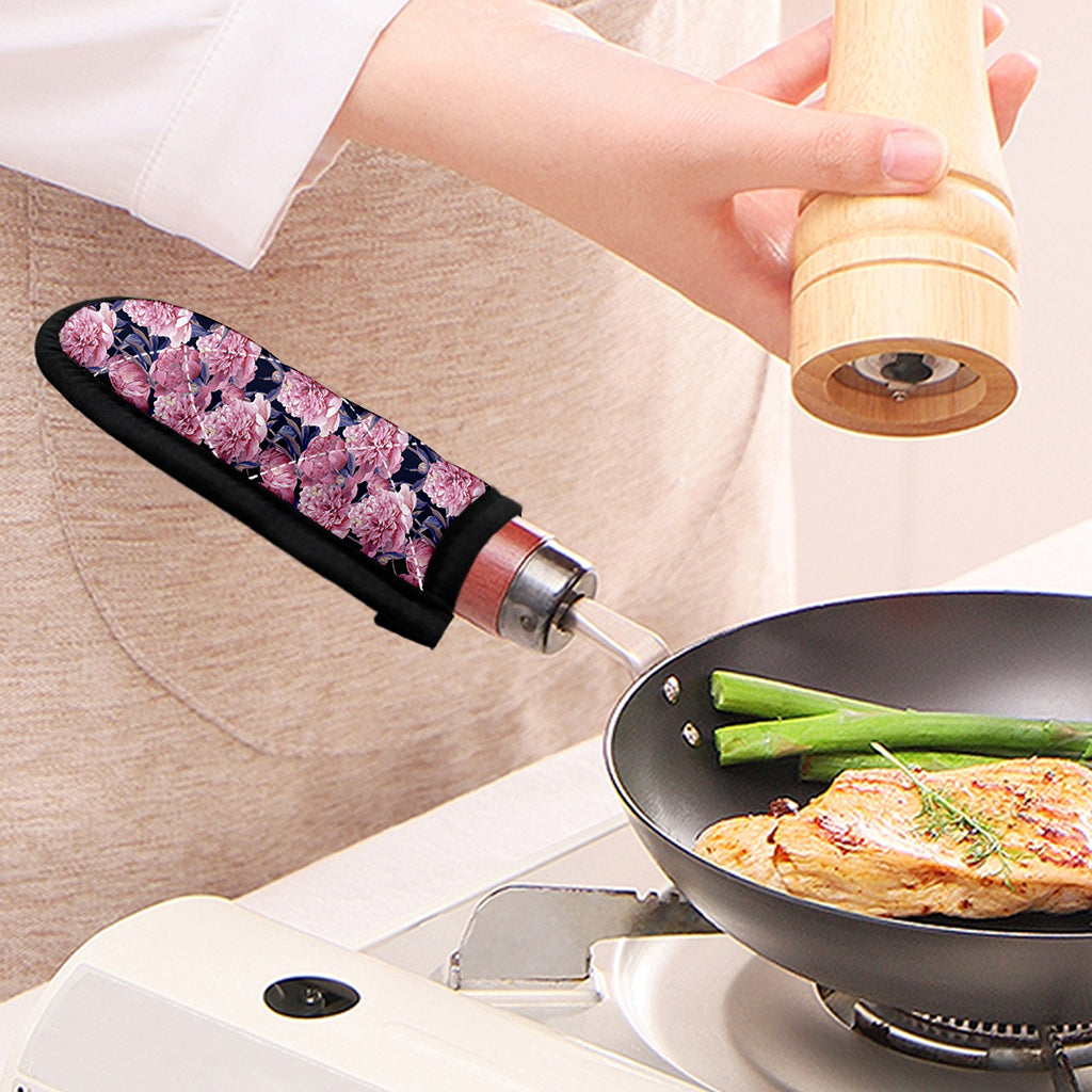 Vintage Pink Peony Floral Print Skillet Handle Cover