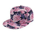 Vintage Pink Peony Floral Print Snapback Cap