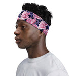 Vintage Pink Peony Floral Print Sports Headband