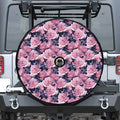 Vintage Pink Peony Floral Print Tire Cover With Camera Hole