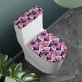 Vintage Pink Peony Floral Print Toilet Lid And Tank Cover Set