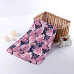 Vintage Pink Peony Floral Print Towel