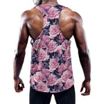 Vintage Pink Peony Floral Print Training Tank Top
