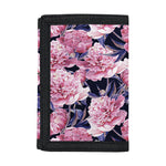 Vintage Pink Peony Floral Print Trifold Wallet
