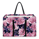 Vintage Pink Peony Floral Print Utility Tote Bag
