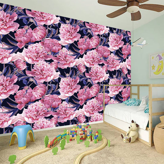 Vintage Pink Peony Floral Print Wall Sticker