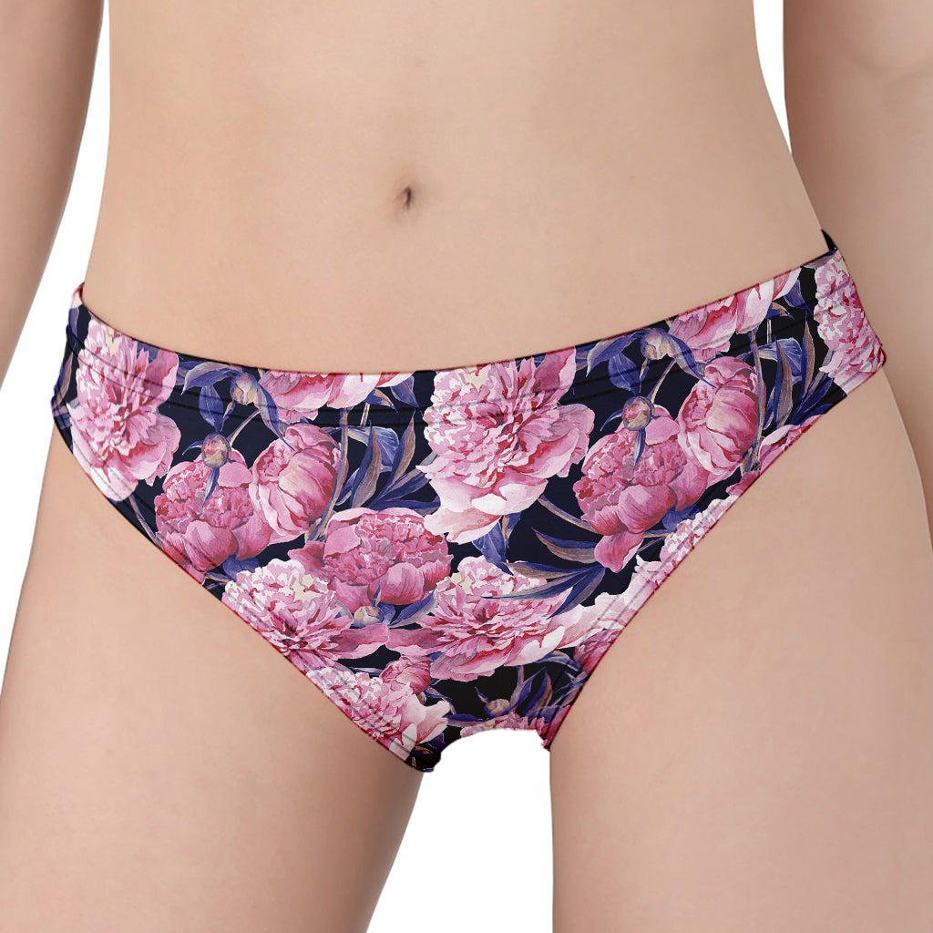 Vintage Pink Peony Floral Print Women's Panties