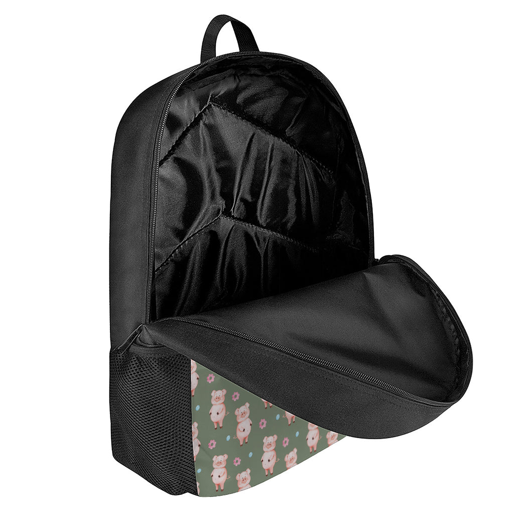 Vintage Pink Pig Pattern Print 17 Inch Backpack