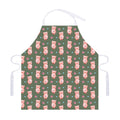 Vintage Pink Pig Pattern Print Adjustable Apron