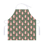 Vintage Pink Pig Pattern Print Adjustable Apron