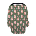 Vintage Pink Pig Pattern Print Baby Seat Cover
