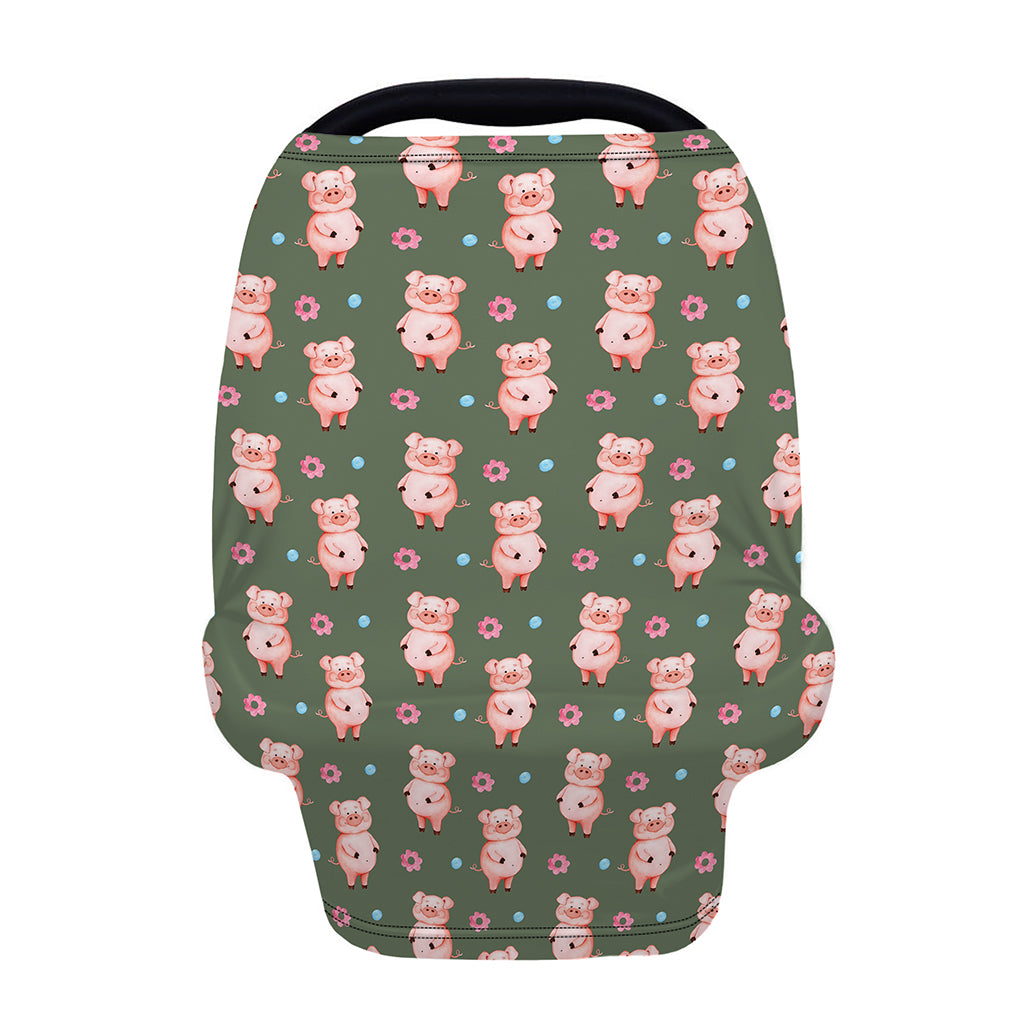 Vintage Pink Pig Pattern Print Baby Seat Cover