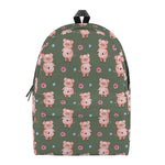 Vintage Pink Pig Pattern Print Backpack