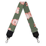 Vintage Pink Pig Pattern Print Bag Strap