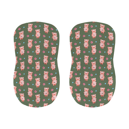 Vintage Pink Pig Pattern Print Bar Stool Covers