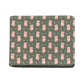 Vintage Pink Pig Pattern Print Bifold Wallet