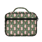 Vintage Pink Pig Pattern Print Briefcase Bible Bag