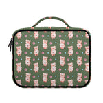 Vintage Pink Pig Pattern Print Briefcase Bible Bag