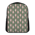 Vintage Pink Pig Pattern Print Casual Backpack