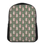 Vintage Pink Pig Pattern Print Casual Backpack