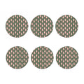 Vintage Pink Pig Pattern Print Coaster Set