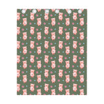Vintage Pink Pig Pattern Print Curtain