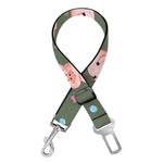 Vintage Pink Pig Pattern Print Dog Seat Belt