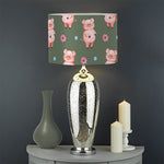 Vintage Pink Pig Pattern Print Drum Lamp Shade