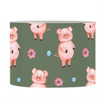 Vintage Pink Pig Pattern Print Drum Lamp Shade