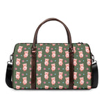 Vintage Pink Pig Pattern Print Duffle Bag