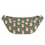 Vintage Pink Pig Pattern Print Fanny Pack