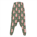 Vintage Pink Pig Pattern Print Hammer Pants