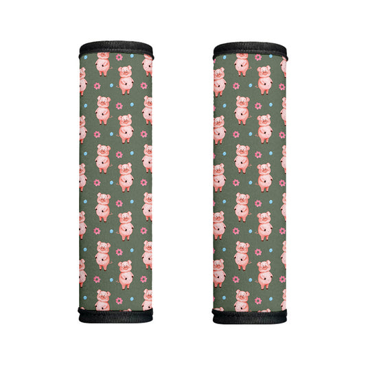 Vintage Pink Pig Pattern Print Handle Covers