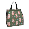 Vintage Pink Pig Pattern Print Insulated Lunch Tote