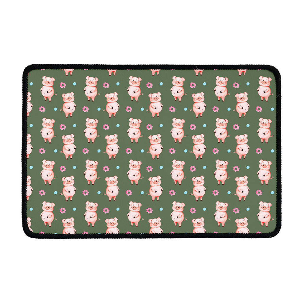 Vintage Pink Pig Pattern Print Kitchen Mat