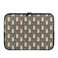 Vintage Pink Pig Pattern Print Laptop Sleeve
