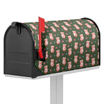 Vintage Pink Pig Pattern Print Mailbox Cover