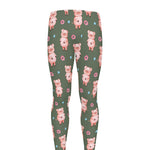 Vintage Pink Pig Pattern Print Men's leggings