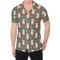 Vintage Pink Pig Pattern Print Men's Shirt