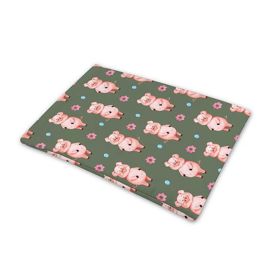 Vintage Pink Pig Pattern Print Pet Cooling Mat Cover